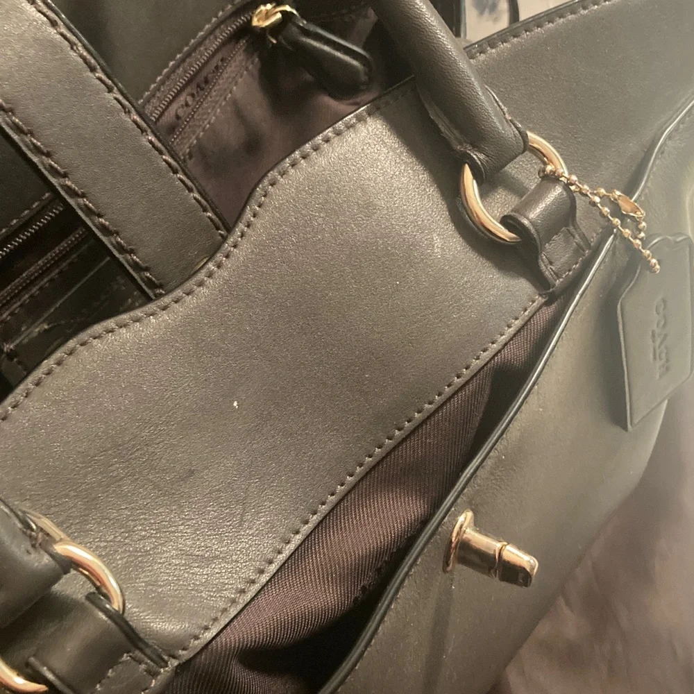 Genuine Coach Mercer 30 Satchel Leather Gray/ Brown Satchel - Picture 13 of 17